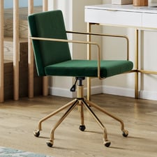Forest Green Camden Velvet Home Office Chair