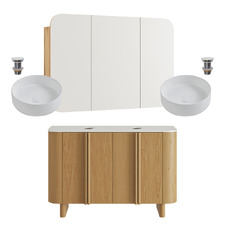 Valentine 1200mm Freestanding Double Vanity & Shaving Cabinet Package