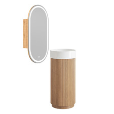 Nomad 410mm Freestanding Vanity Package with LED Shaving Cabinet & Hook