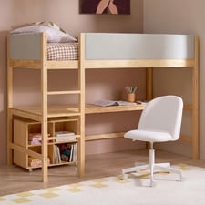 Kids' Elle Single Loft Bed with Desk & Emmie Desk Chair Set