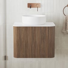 Nomad 600mm Walnut Wall Hung Single Vanity