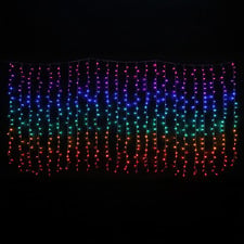 576 Rainbow LED Christmas Curtain Lights