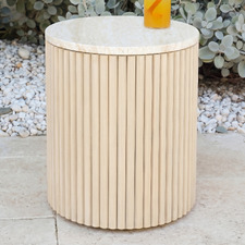 Como Eucalyptus Wood Outdoor Side Table
