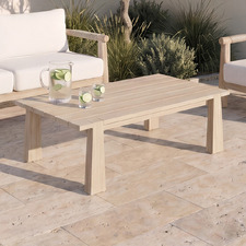 Crescent Eucalyptus Wood Outdoor Coffee Table