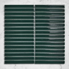 Reid Gloss Forest Green Kit Kat Porcelain Mosaic Tile