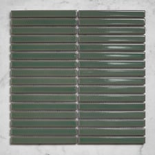 Reid Gloss Green Kit Kat Ceramic Mosaic Tile