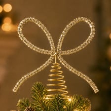 Embellished Bow Christmas Tree Topper