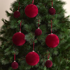 Oversized Velvet Christmas Baubles (Set of 4)