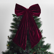 Oversized Velvet Bow Christmas Tree Topper