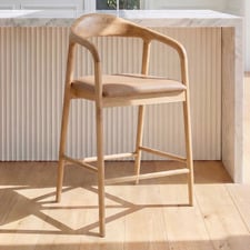 67cm Jasper Solid Oak Wood Bar Stool