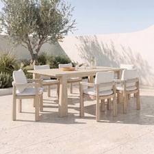 6 Seater Crescent Outdoor Dining Set