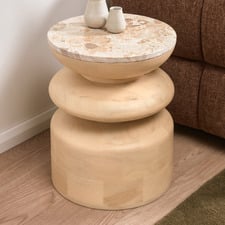 Eliza Marble & Mango Wood Side Table