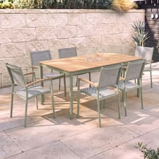 6 Seater Coogee Eucalyptus Wood Outdoor Dining Set