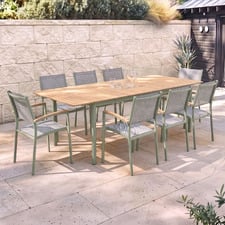8 Seater Coogee Extendable Eucalyptus Wood Outdoor Dining Set