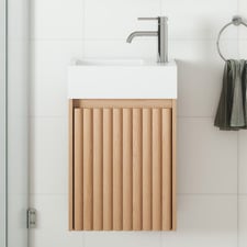 Rhea 400mm Fluted Wall Hung Single Vanity