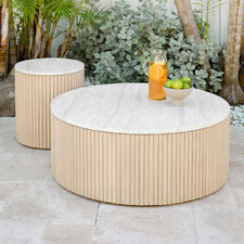 Como Eucalyptus Wood Outdoor Coffee & Side Table Set