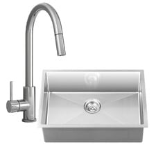 Carson Classic Gooseneck Pull-Out Kitchen Mixer & Single Sink Package