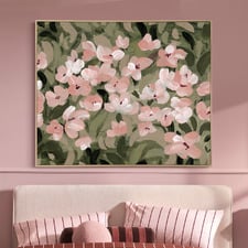 Pink Petals Framed Canvas Wall Art