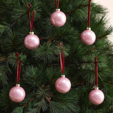 High-Gloss Glass Christmas Baubles (Set of 6)
