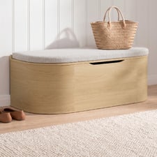Zella Boucle Storage Ottoman Bench