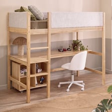 Kids' Elle Single Loft Bed with Desk & Emmie Desk Chair Set