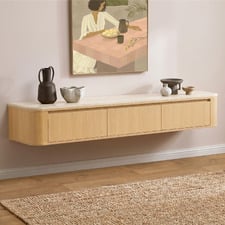180cm Talia Travertine-Look Floating TV Unit