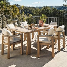 6 Seater Crescent Outdoor Dining Set