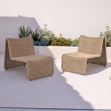 Amori Wicker Outdoor Lounge Chairs (Set of 2)