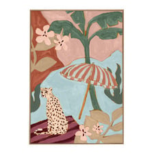 Leopard of Leisure Framed Canvas Wall Art