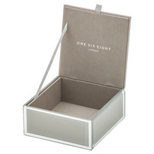 Cool Grey Sara Small Personalised Glass Jewellery Box