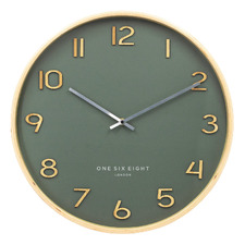 Olive Green Wallace Silent Wall Clock