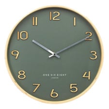 Olive Green Wallace Silent Wall Clock