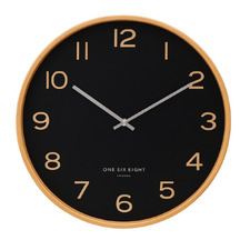 Black Wallace Silent Wall Clock