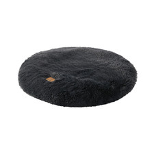 Charcoal Shaggy Faux Fur Round Dog Bed