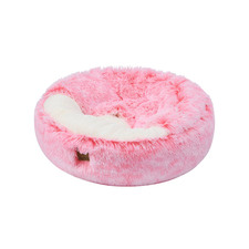 Hooded Donut Faux Fur Dog Bed