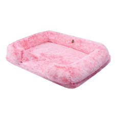 Ombre Pink Shaggy Faux Fur Pet Sofa Bed
