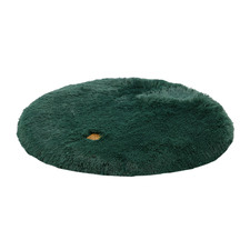 Eden Green Shaggy Faux Fur Round Dog Bed