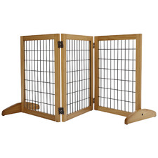 3 Panel Pine Wood Pet Gate