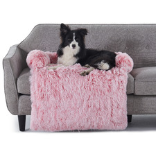 Shaggy Faux Fur Bolster Sofa Protector & Dog Bed