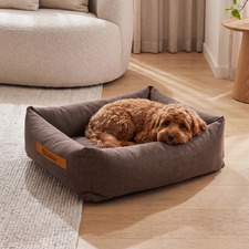 Brody Linen-Look Dog Bed