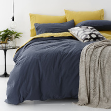 Blue Cotton Double Quilt Cover Set