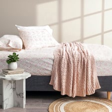 Pink Forestine Egyptian Cotton Fitted Sheet Set