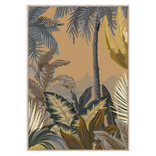 Sunset Jungle Palms Framed Canvas Wall Art