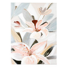 Peach Lillies Stretched Canvas Wall Art