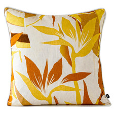 Mustard Bird o Paradise Linen Cushion