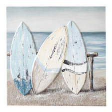 Surfboard Set Stretched Canvas Wall Art