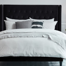 Temple & Webster Grey Charlotte Velvet Bedhead