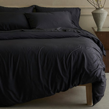 Charcoal Aetius Organic Bamboo Quilt Cover Set