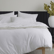 White Glauci Organic Cotton Flannelette Quilt Cover Set