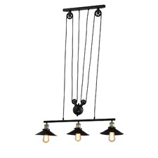 Vintage Style Pulley 3 Light Pendant